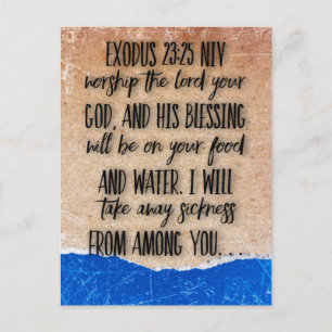 Verset biblique Exode 23:25 Carte postale