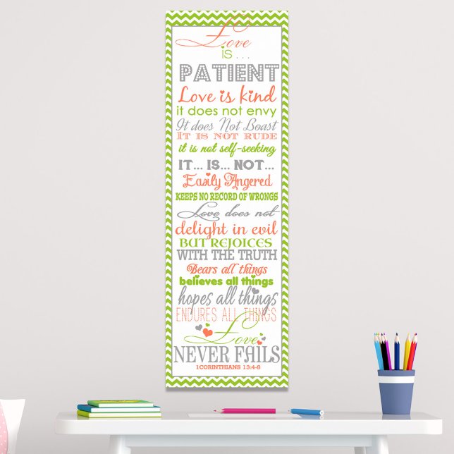 Verset biblique "L'amour est" 1Corinthians Poster (Créateur téléchargé)