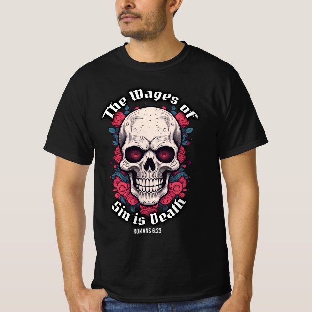 Verset biblique Le salaire du péché est T-shirt cr (Devant)