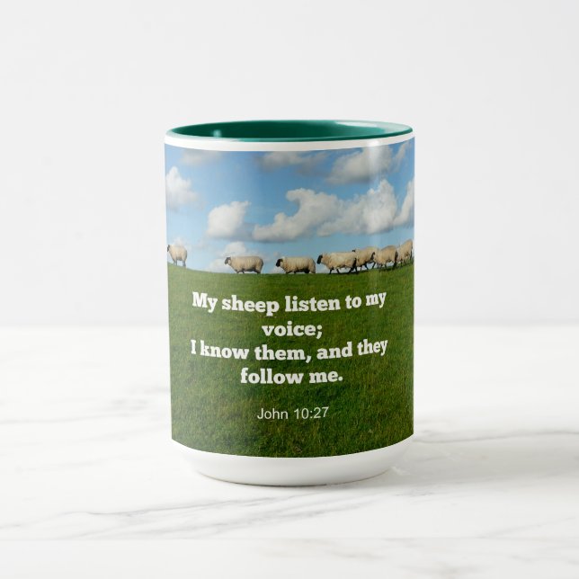 verset de la Bible, Jean 10:27, Mon mouton... Mug (Centre)
