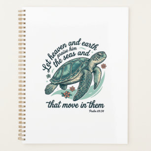 Verset de la Bible Tortue de Mer Dessin de Gravure