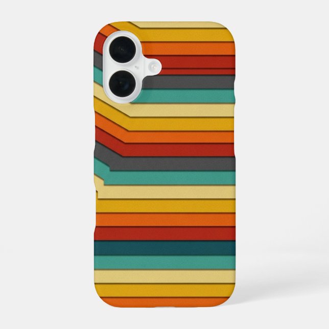 Versetzte Retro-Lagen iPhone 16 Hülle (Rückseite)