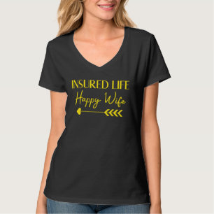 Versichertes Leben Glückliche Frau Familienversich T-Shirt