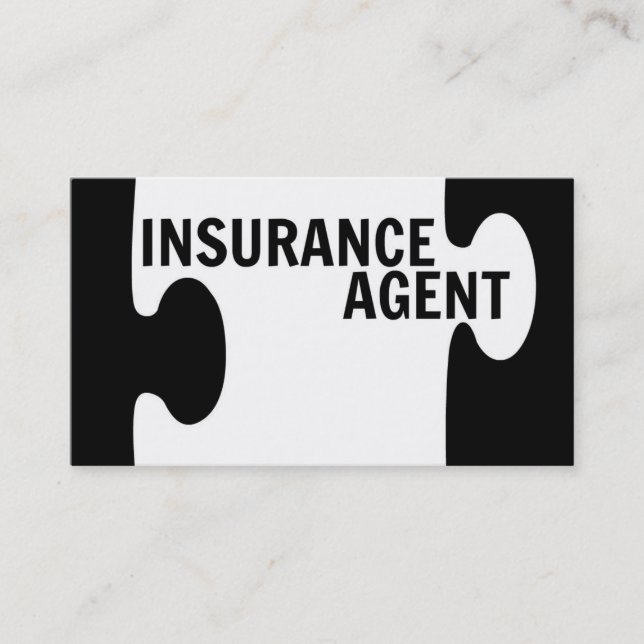 Versicherungs-Agent Puzzle Piece Business Card Visitenkarte (Vorderseite)