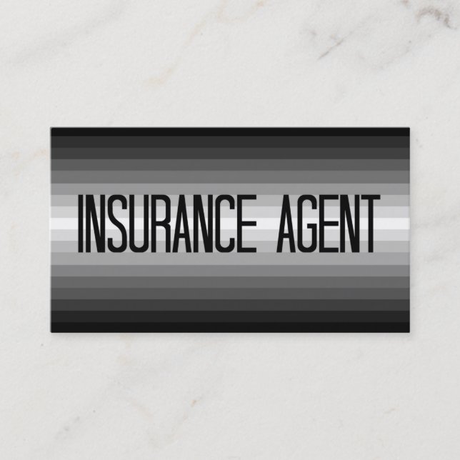 Versicherungs-Agent Silver to Black Business Card Visitenkarte (Vorderseite)
