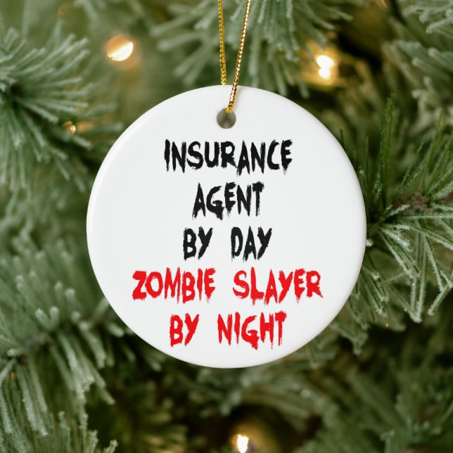 Versicherungs-Agent Zombie Slayer Keramik Ornament (Baum)