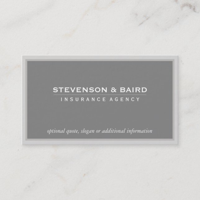 Versicherungsagentur Business Card in Soft Taupe Visitenkarte (Vorderseite)