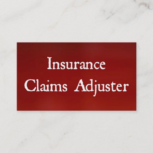Versicherungsfälle Adjuster Bright Red Business Ca Visitenkarte (Vorderseite)
