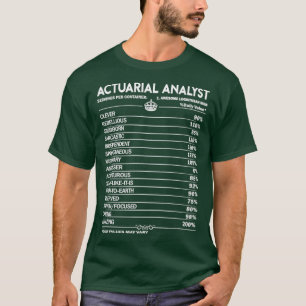 Versicherungsmathematiker Analyst Actuarial Analys T-Shirt