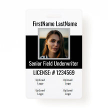 Versicherungsschutz-Agent-Abzeichen-Front und Back