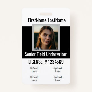 Versicherungsschutz-Agent-Abzeichen-Front und Back Ausweis