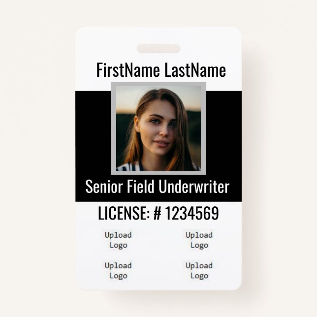 Versicherungsschutz-Agent-Abzeichen-Front und Back Ausweis (Vorderseite)