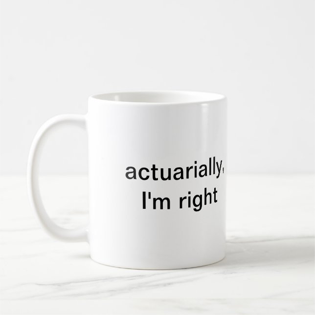 versicherungsstatistisch habe ich Recht Kaffeetasse (Links)