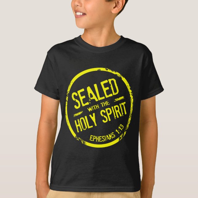 VERSIEGELT mit dem HEILIGER GEIST T-Shirt (Vorderseite)