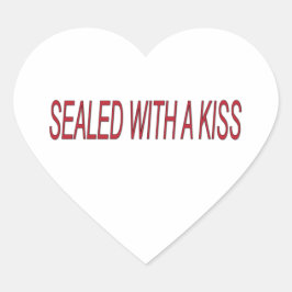 versiegelt mit Kiss-Liebe-Zitaten Herz-Aufkleber
