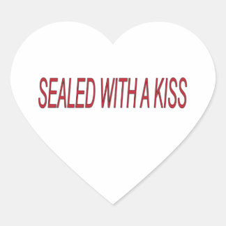 versiegelt mit Kiss-Liebe-Zitaten Herz-Aufkleber