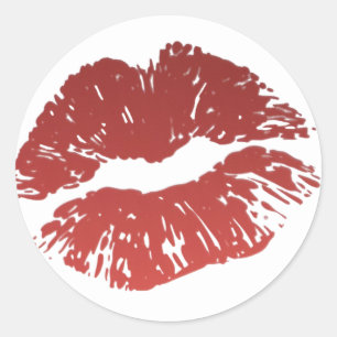 Versiegelt mit Kiss Red Lip Print Kiss Sticker