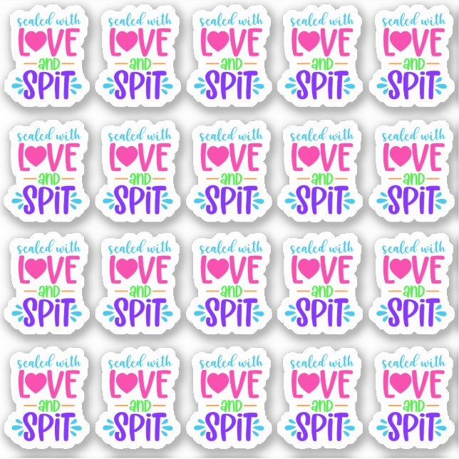 Versiegelt mit Liebe & Spit - Vinyl-Aufkleber Aufkleber (Vorderseite)