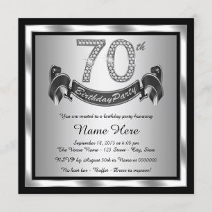 Versilbern Sie 70. Geburtstags-Party Einladung