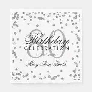 Versilbern Sie 80. Geburtstags-GlitzerConfetti Serviette