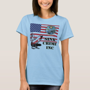 Versinke Verbrechen Inkorporation US-Flagge Rebell T-Shirt