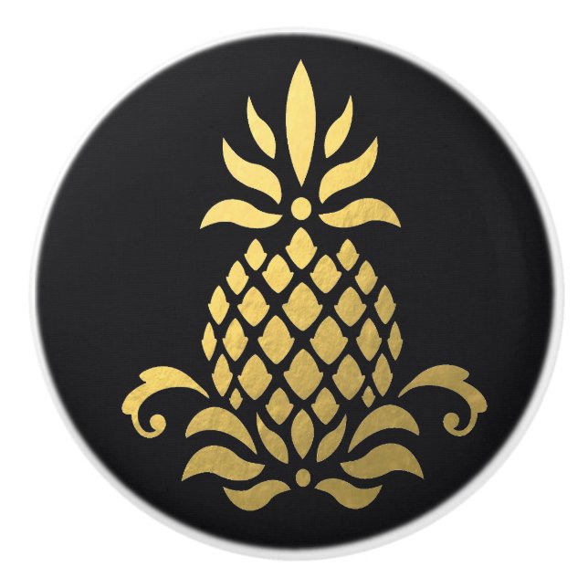 Version 2 Ananas-Schubknöpfe - SRF Keramikknauf (Vorderseite)