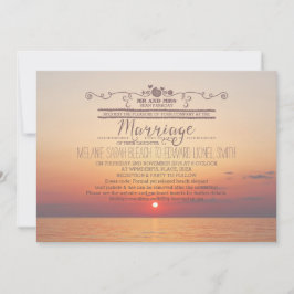 Version 2 Sunset Beach Hochzeit in Urlaubsort Einladung