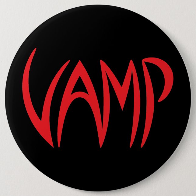 Version Vamp Text (schwarz/rot) Button (Vorderseite)