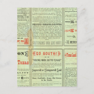 Verso Staat von Texas Postkarte