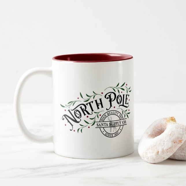 Versorgungsgemeinschaft Nordpol Zweifarbige Tasse (Mit Donut)