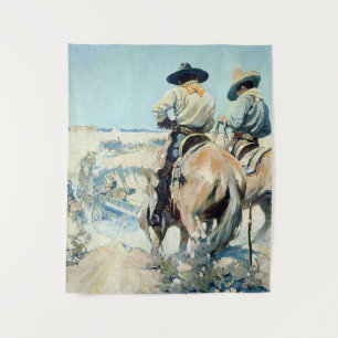 Versorgungswagen Western Art von NC Wyeth Wandteppich