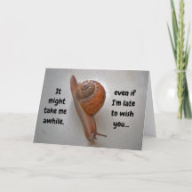 Verspätete Geburt wünscht Snail Niedlich Belagcard