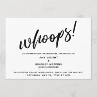 Verspätete Hochzeit humorvoll "Whoops"!Ankündigung