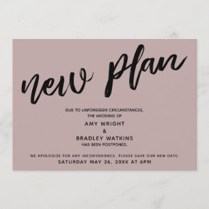 Verspätete Hochzeit neuer Plan Leichte Dusty Rose  Einladung