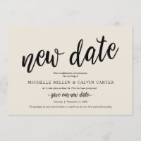 Verspätete Hochzeit, neues Datum, Creme, Bekanntga