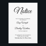 Verspätete Hochzeitsankündigung Elegante Mitteilun Einladung<br><div class="desc">Hier ist eine einfache Karte, um Ihre Gäste zu benachrichtigen, wenn es notwendig ist, Ihre Hochzeit zu ändern. Verwenden Sie die Vorlagenfelder, um Ihre persönlichen Daten hinzuzufügen und dieses elegante, minimalistische Design zu Ihrem eigenen zu machen. Der weiße Hintergrund kann in eine beliebige Farbe geändert werden. Alle Schriftart und Farben...</div>