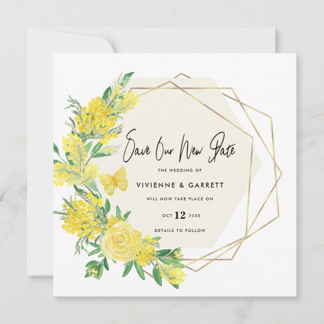 Verspätete Hochzeitsszenario Save The Date (Vorderseite)