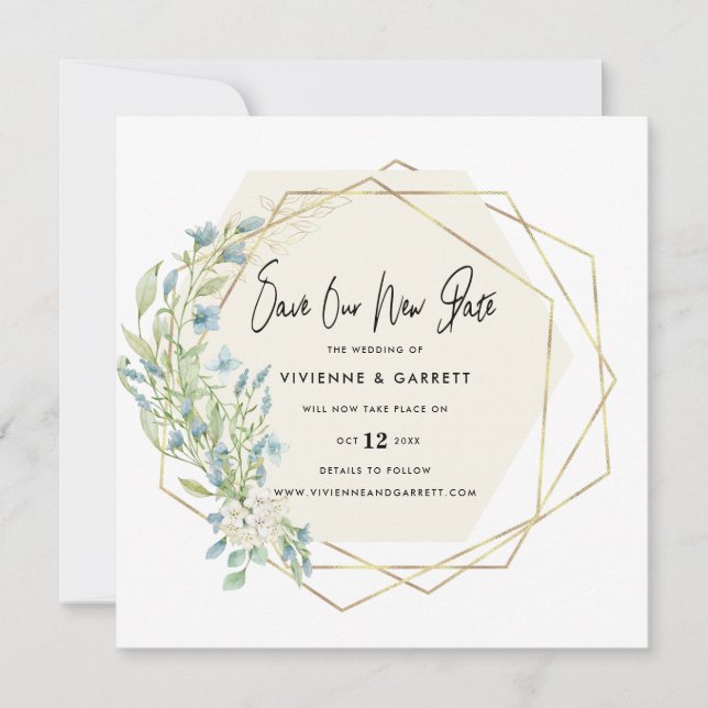 Verspätete Hochzeitsszenario Save The Date (Vorderseite)