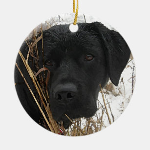 Verspätete Saisonjagd - Schwarzes Labor - Labrador Keramik Ornament