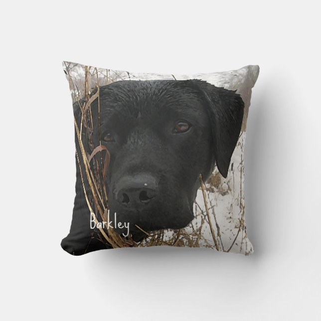 Verspätete Saisonjagd - Schwarzes Labor - Labrador Kissen (Vorderseite)