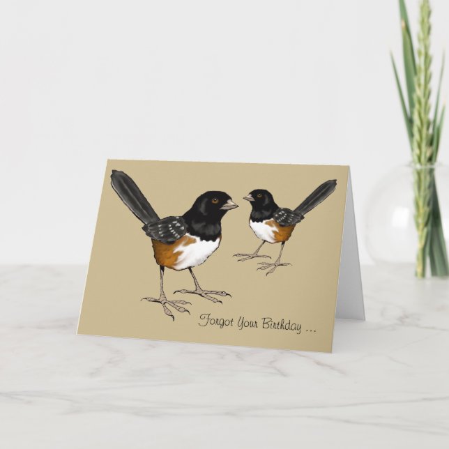 Verspäteter Geburtstag, Vogel-Gehirn, Zeichnen der Karte (Vorderseite)