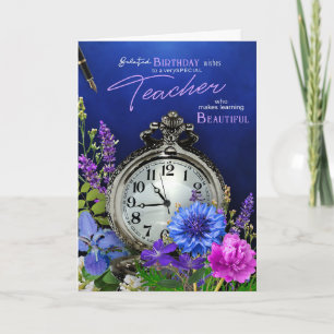 Verspätetes Lehrerbüro-Blumenthema Karte