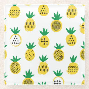 Verspielte Ananas: kinderfreundlich Vintag Glasuntersetzer