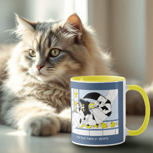 Verspielte Anzugkatze Toilettenpapier Chaos Blau G Tasse