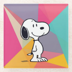 Verspielte Beagle-Cartoon-Geometric-Pop-Art Glasuntersetzer