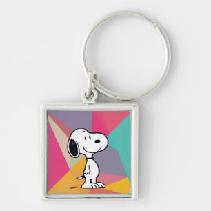 Verspielte Beagle-Cartoon-Geometrische-Pop-Art Schlüsselanhänger