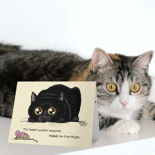 Verspielte Creme-Kitty-Po-Wackel-Schwarze Katze Karte