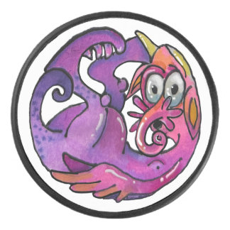 Verspielte Fantasie-Kreaturen und Monster Eishockey Puck