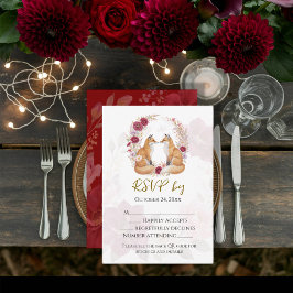 Verspielte Fox Herbsthochzeit RSVP Karte