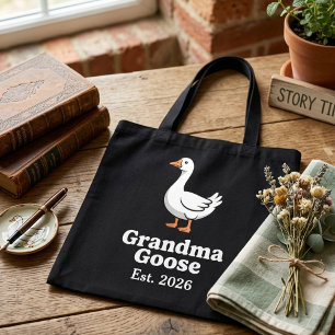 Verspielte Großmutter Gans Est Jahr Niedliche Gans Tasche